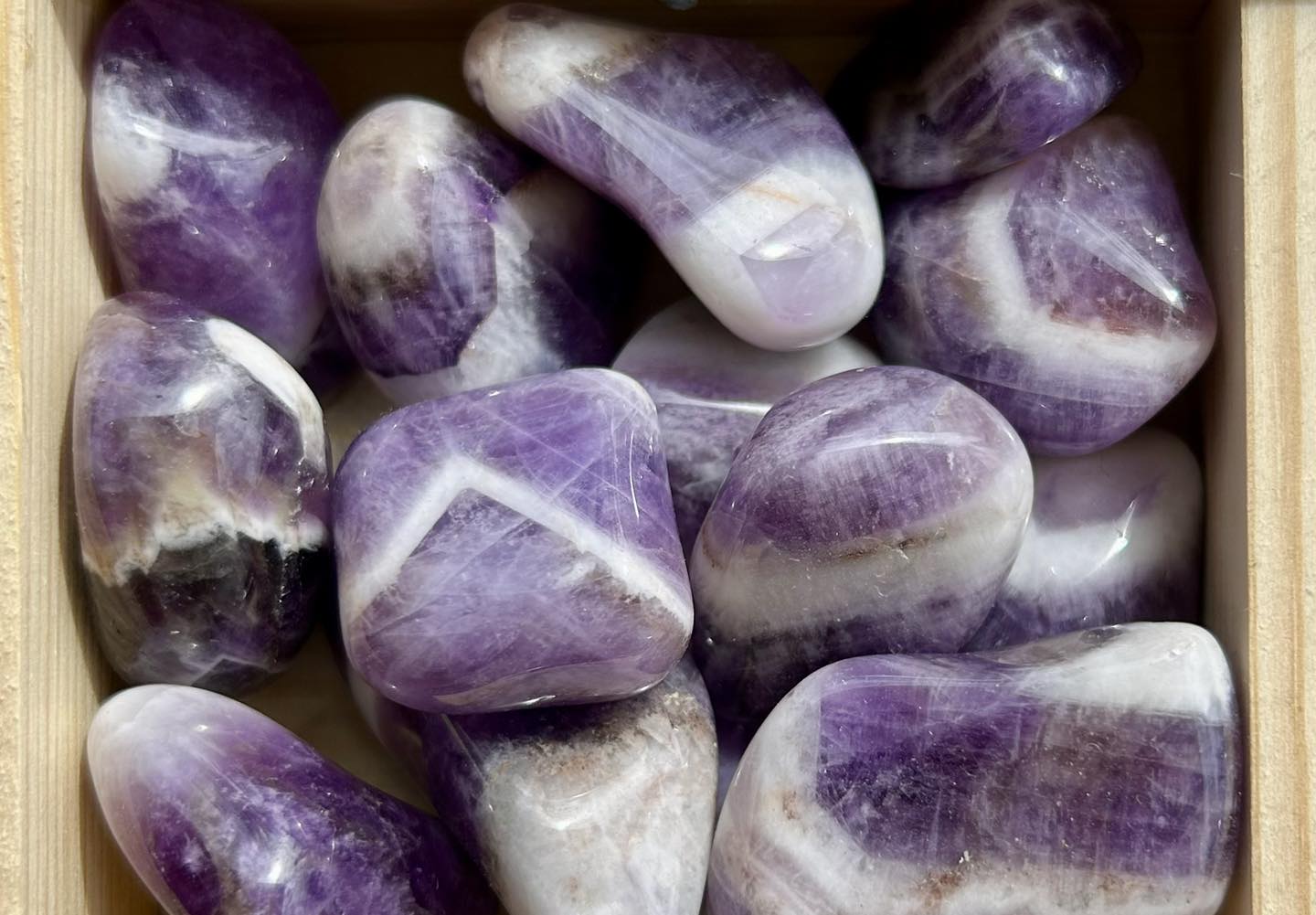 Chevron Amethyst Tumbles