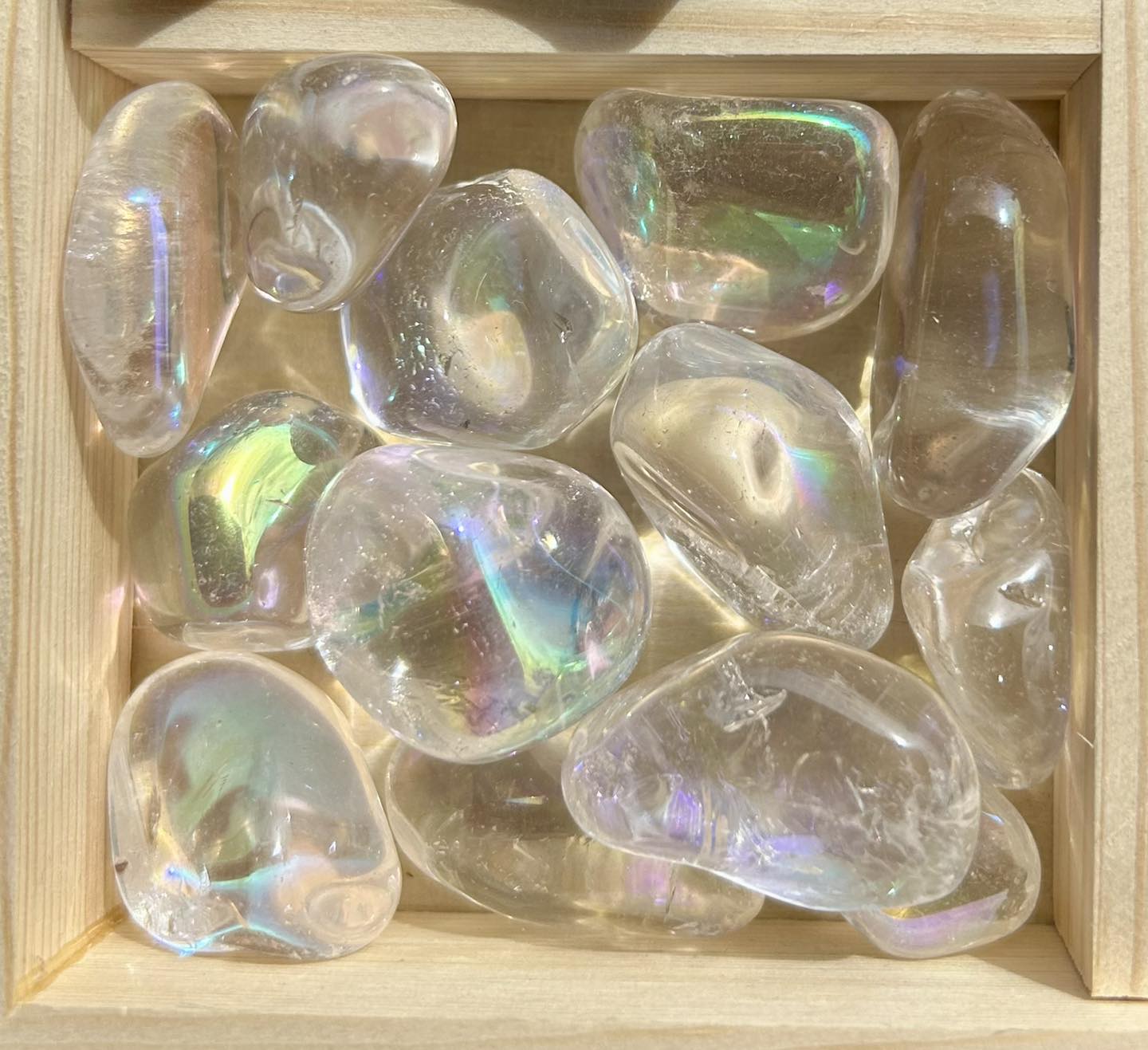 Aqua Aura Quartz Tumbles