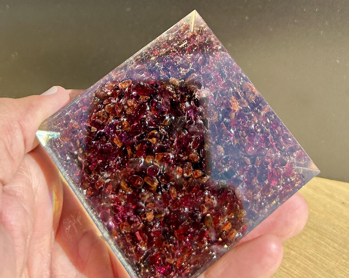 Garnet Orgonite Pyramid