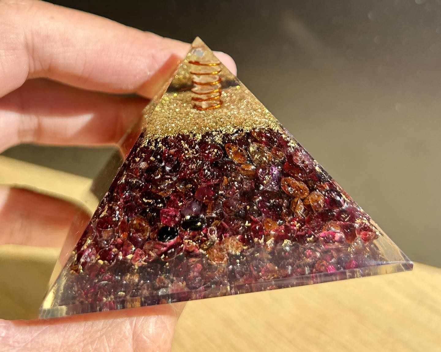 Garnet Orgonite Pyramid