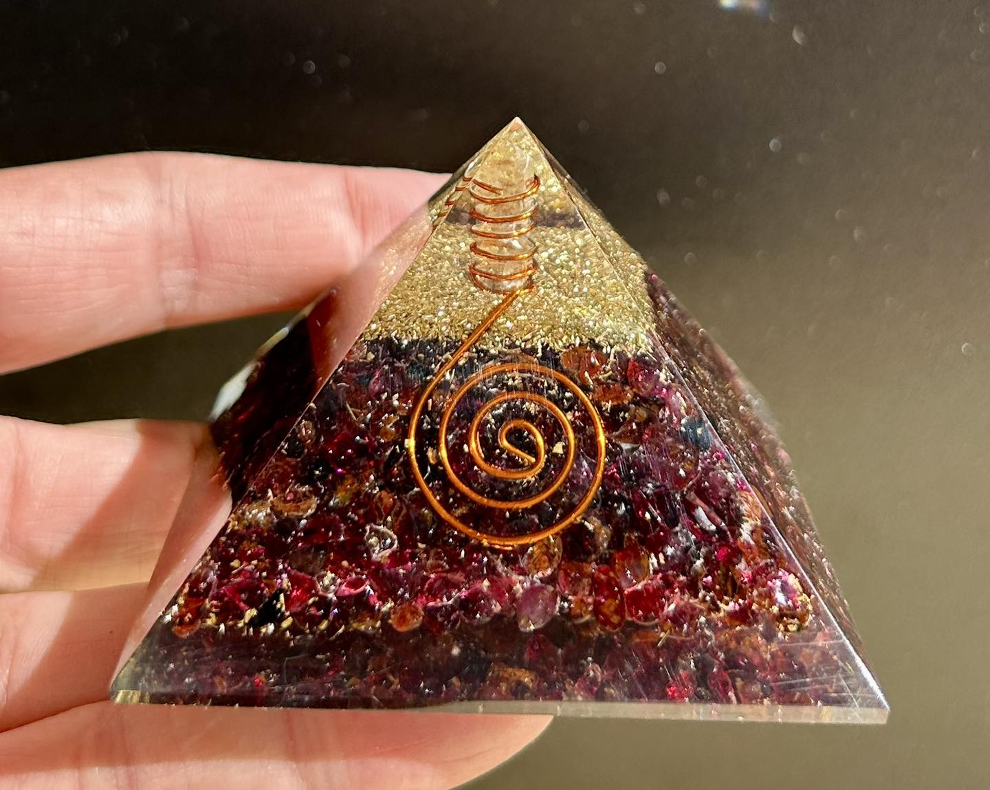 Garnet Orgonite Pyramid