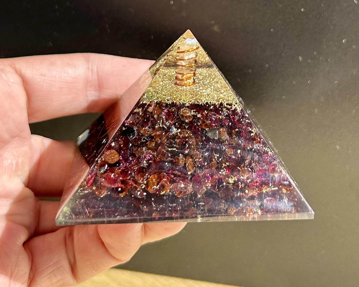 Garnet Orgonite Pyramid