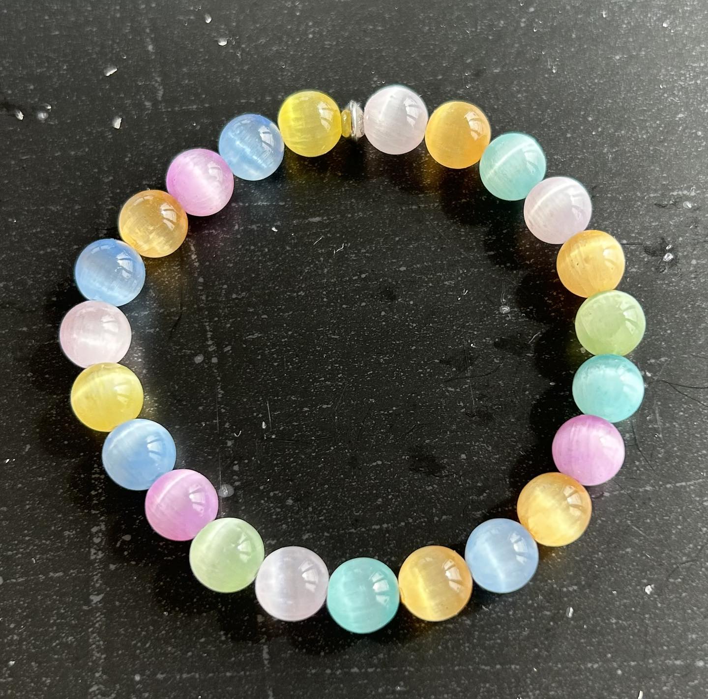 Multicoloured (Dyed) Selenite Bracelet