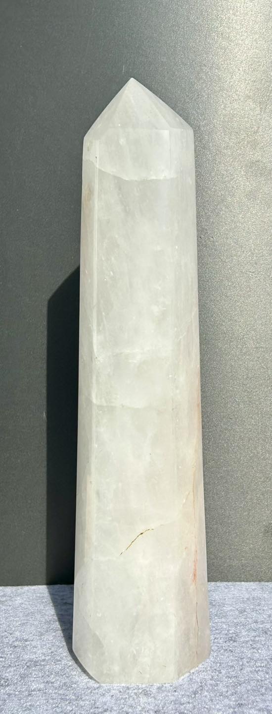 Large Polished Snow Quartz Tower