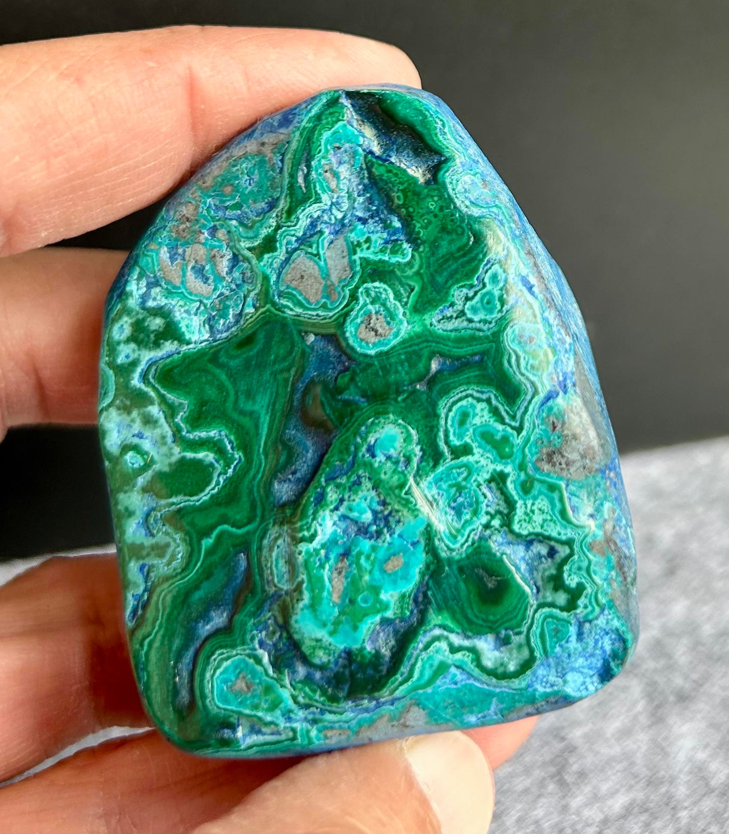 Semi Polished Chrysocolla and Malachite