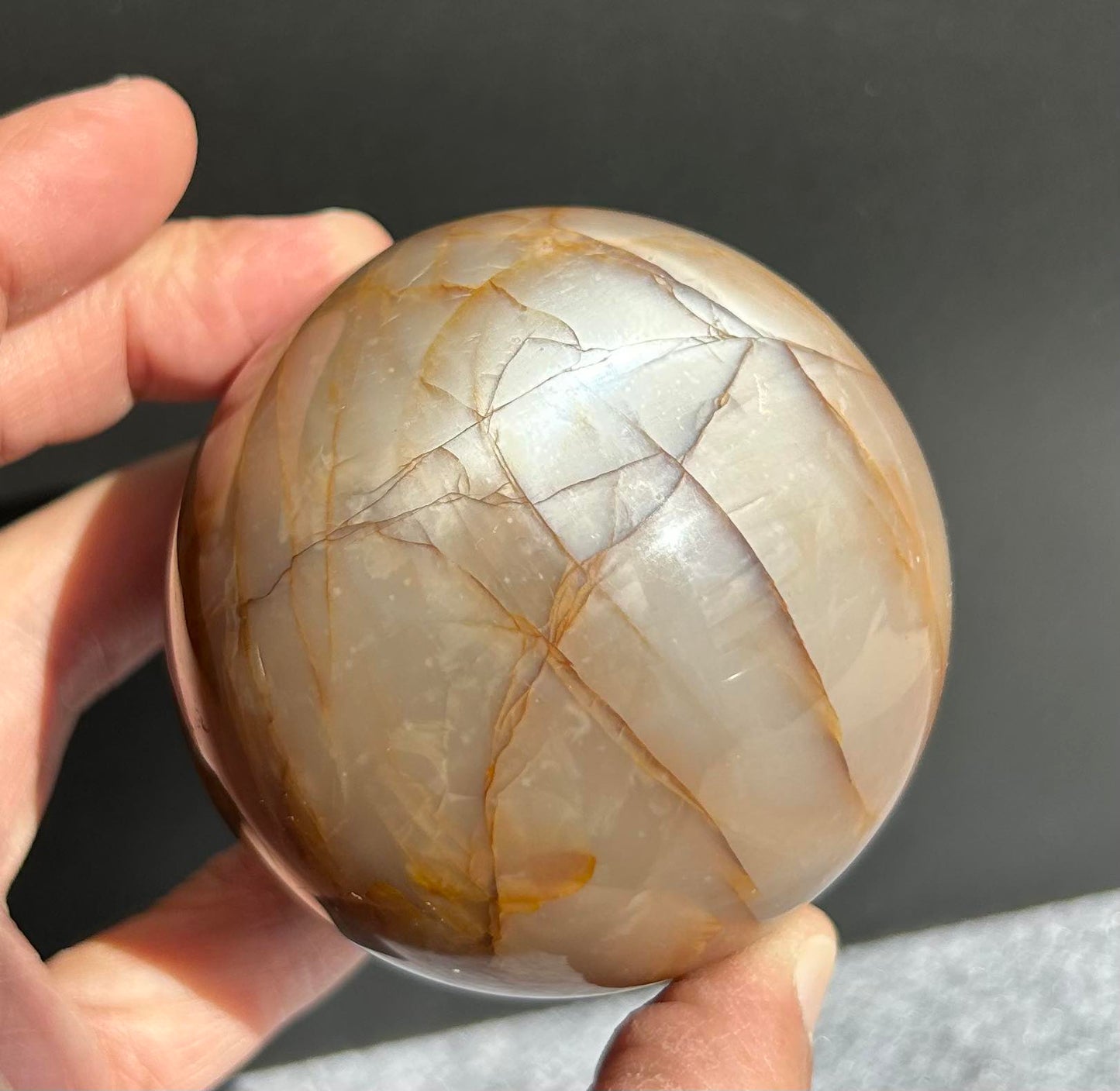 Peach Moonstone Sphere