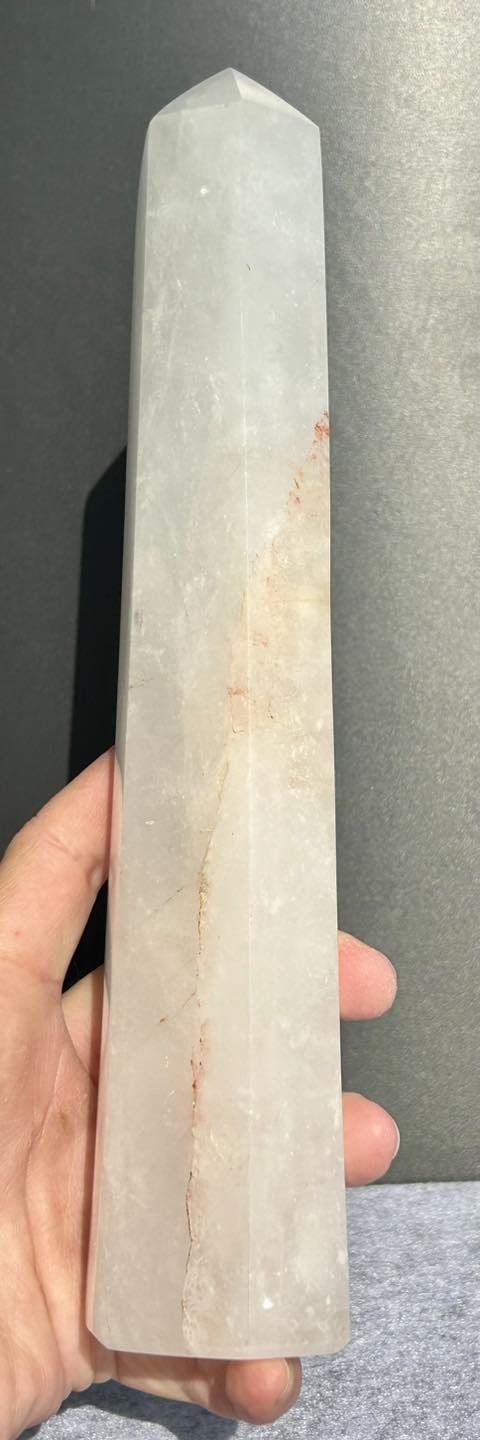Large Polished Snow Quartz Tower