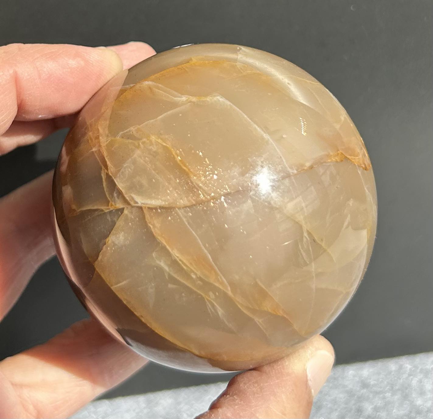 Peach Moonstone Sphere