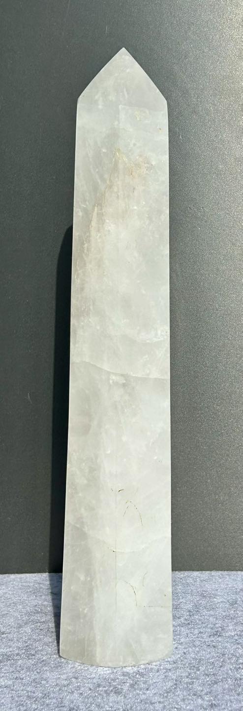 Large Polished Snow Quartz Tower