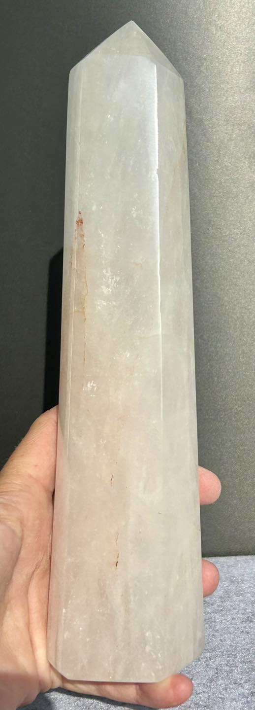 Large Polished Snow Quartz Tower