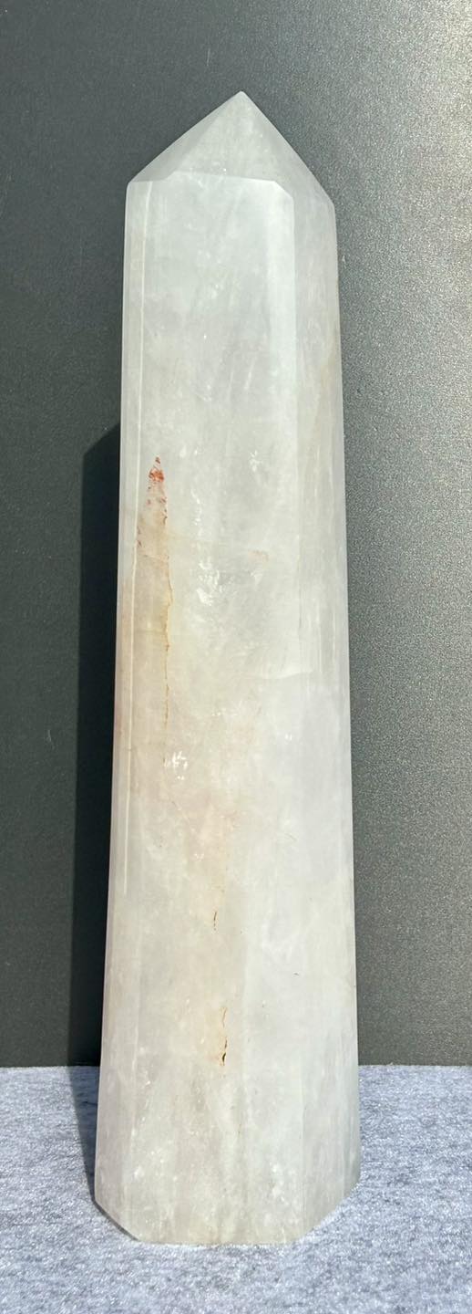 Large Polished Snow Quartz Tower