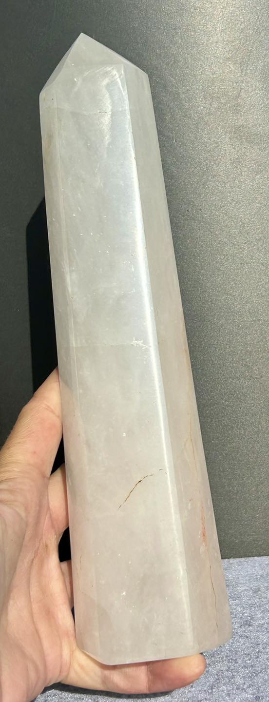 Large Polished Snow Quartz Tower