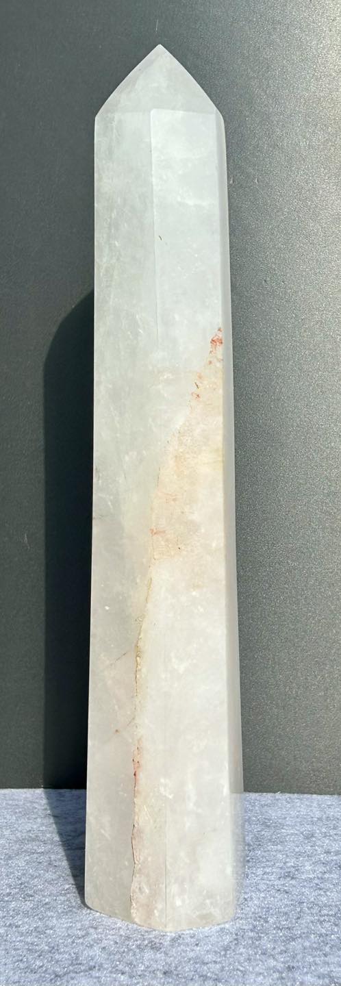 Large Polished Snow Quartz Tower