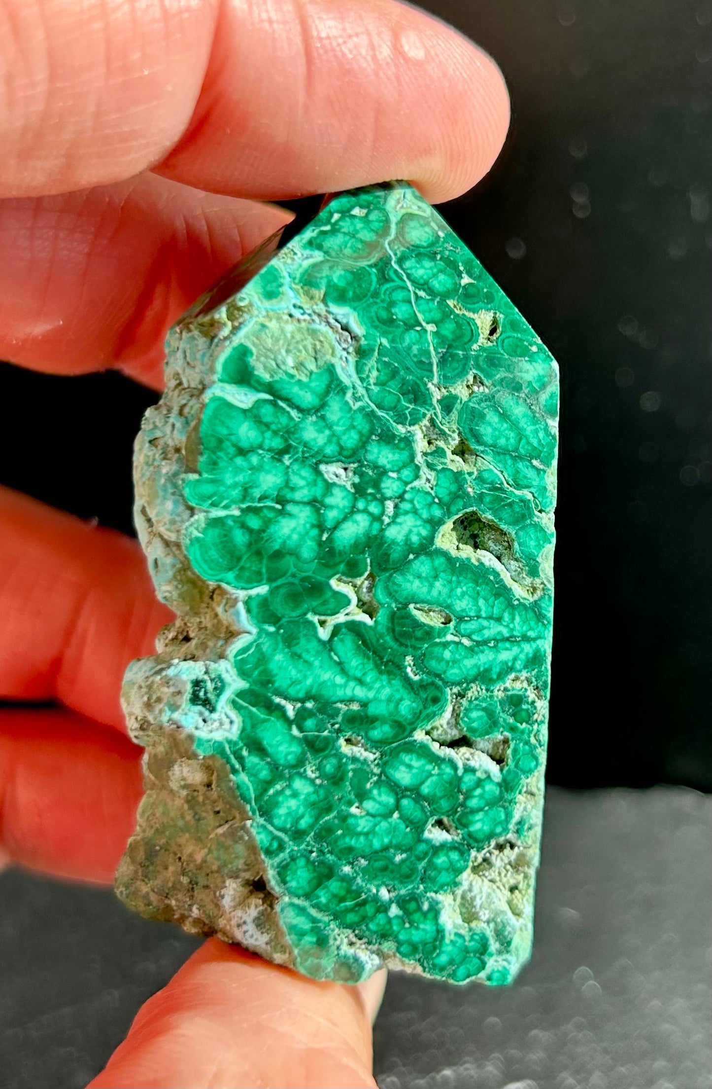Semi-Polished Malachite Tower (1)