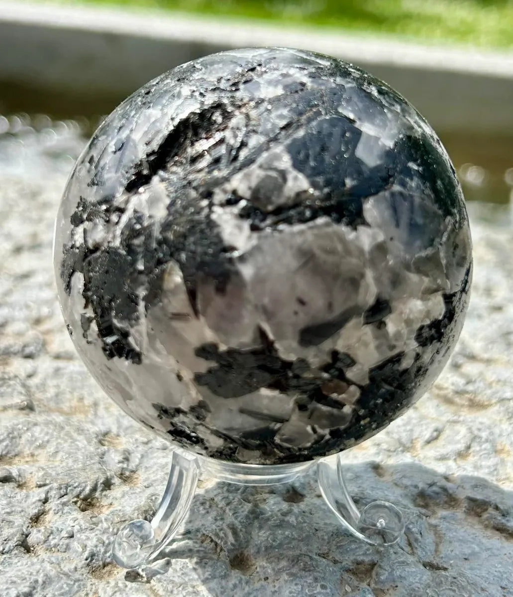 Tourmalinated Quartz Sphere