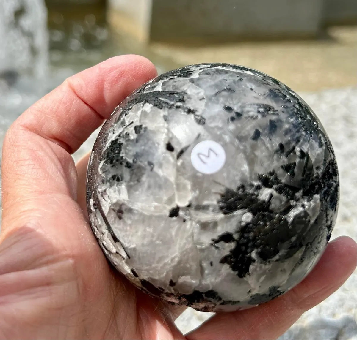 Tourmalinated Quartz Sphere