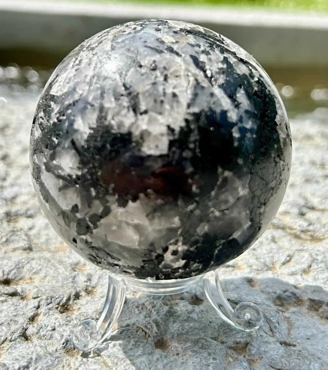 Tourmalinated Quartz Sphere