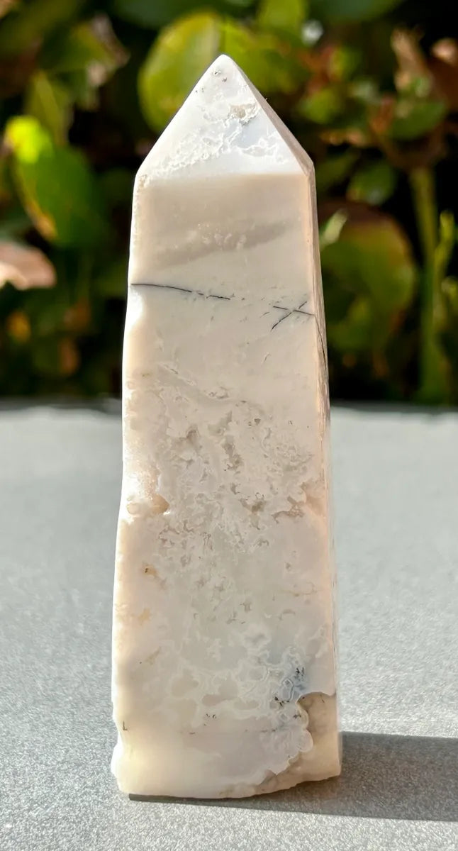 White Plume Agate Obelisk