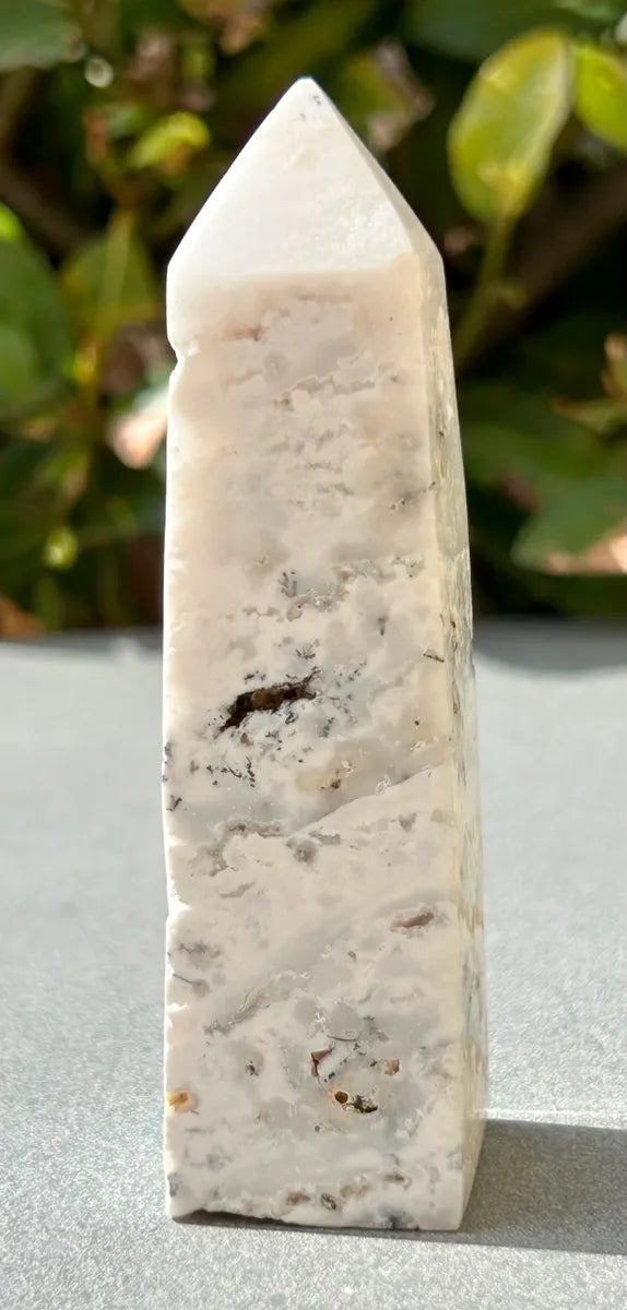 White Plume Agate Obelisk