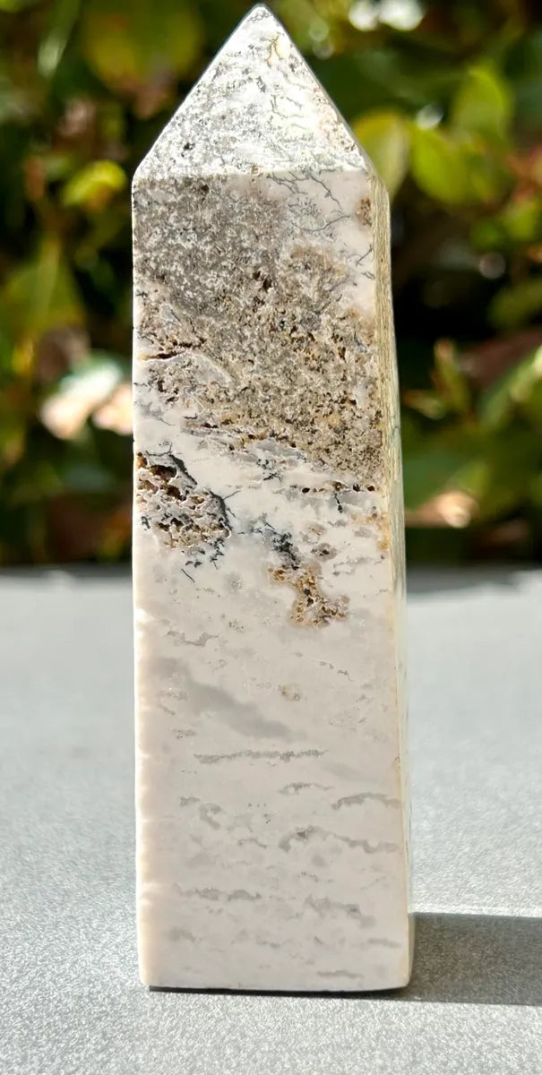 White Plume Agate Obelisk