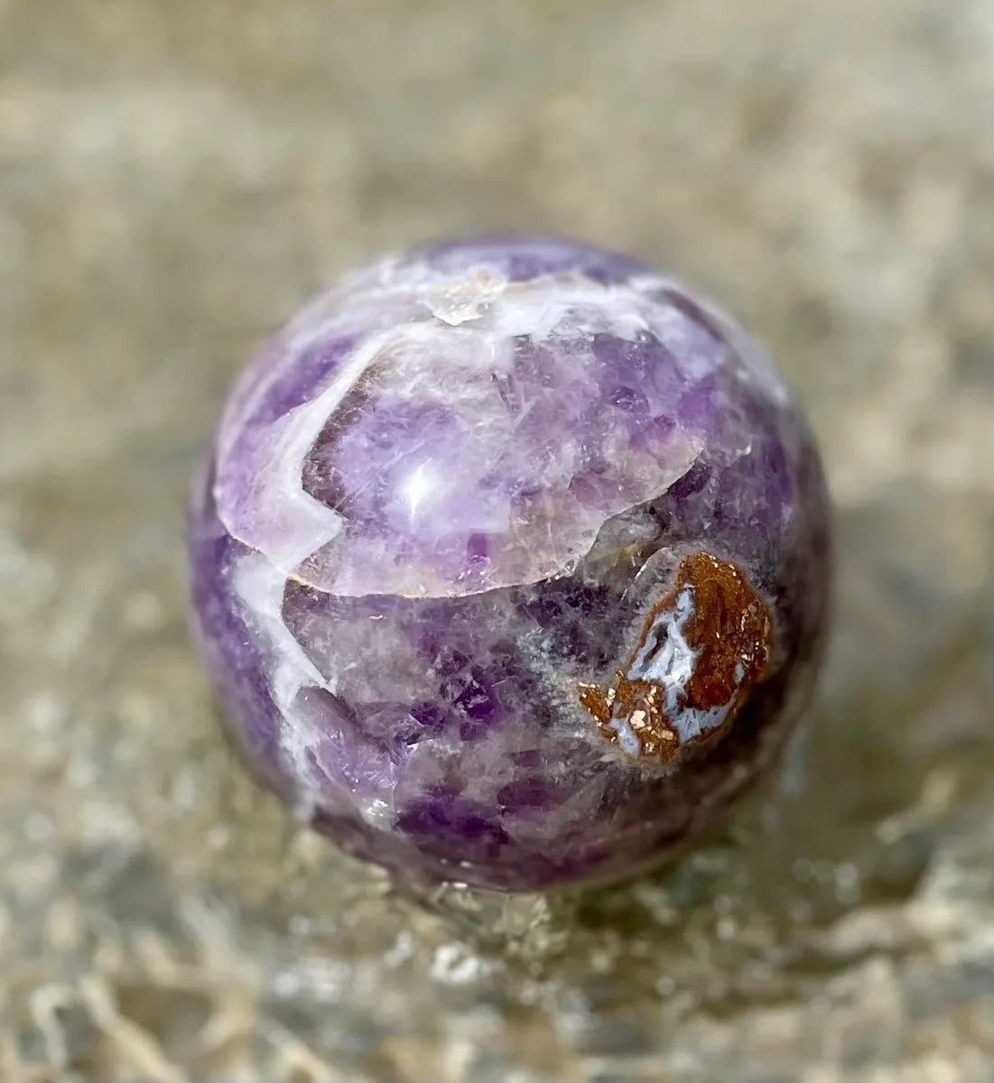 Chevron Amethyst Sphere