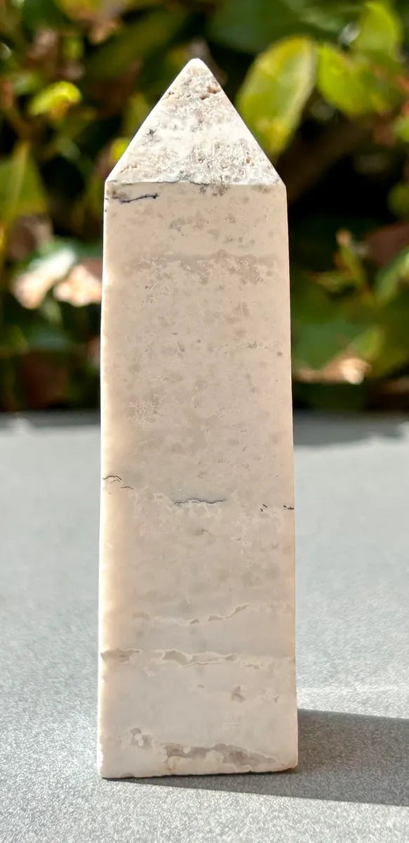 White Plume Agate Obelisk
