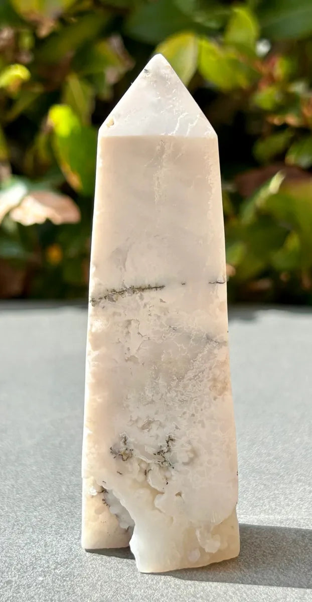 White Plume Agate Obelisk