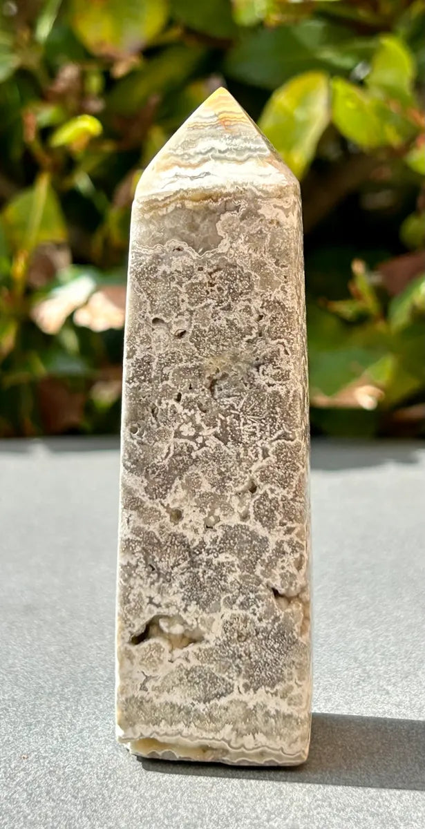 White Plume Agate Obelisk