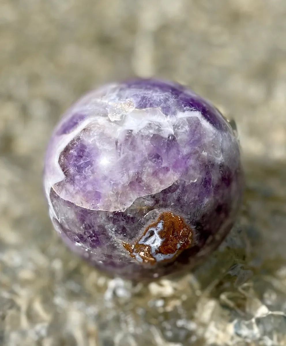Chevron Amethyst Sphere
