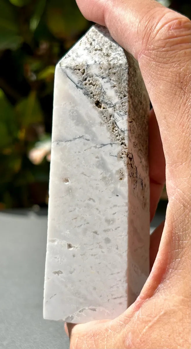 White Plume Agate Obelisk