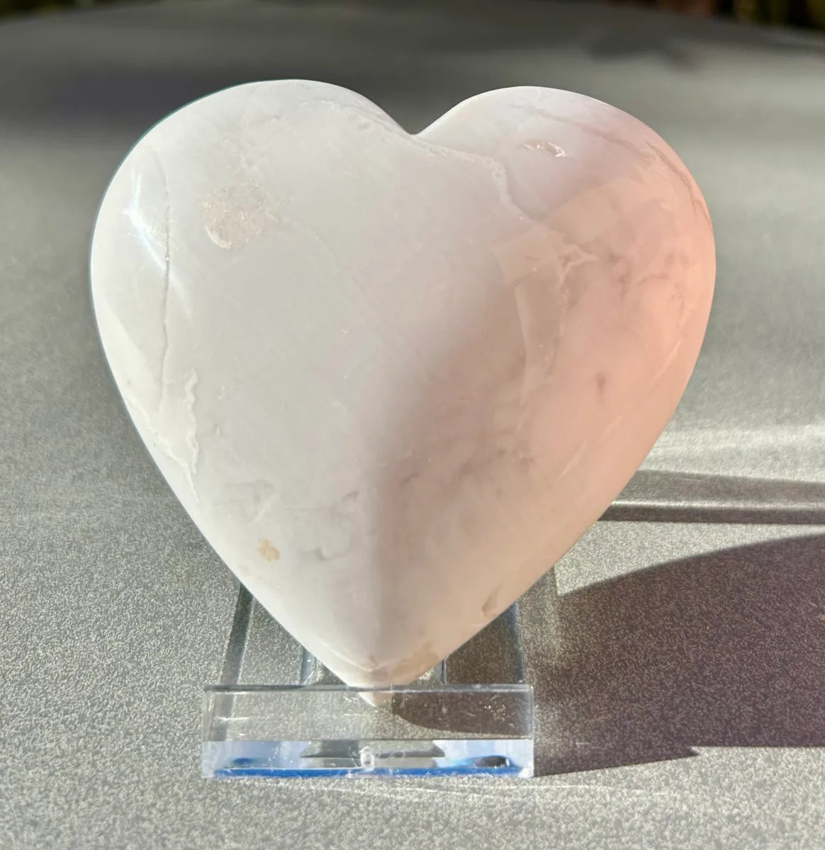 White Plume Agate Heart