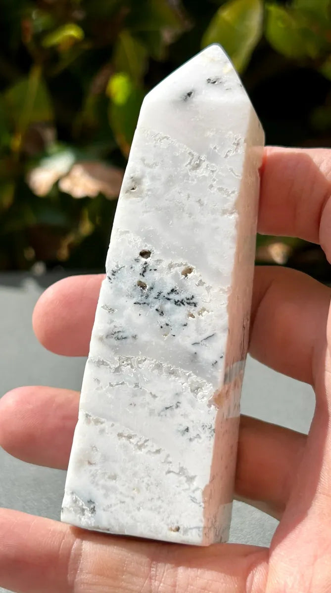 White Plume Agate Obelisk
