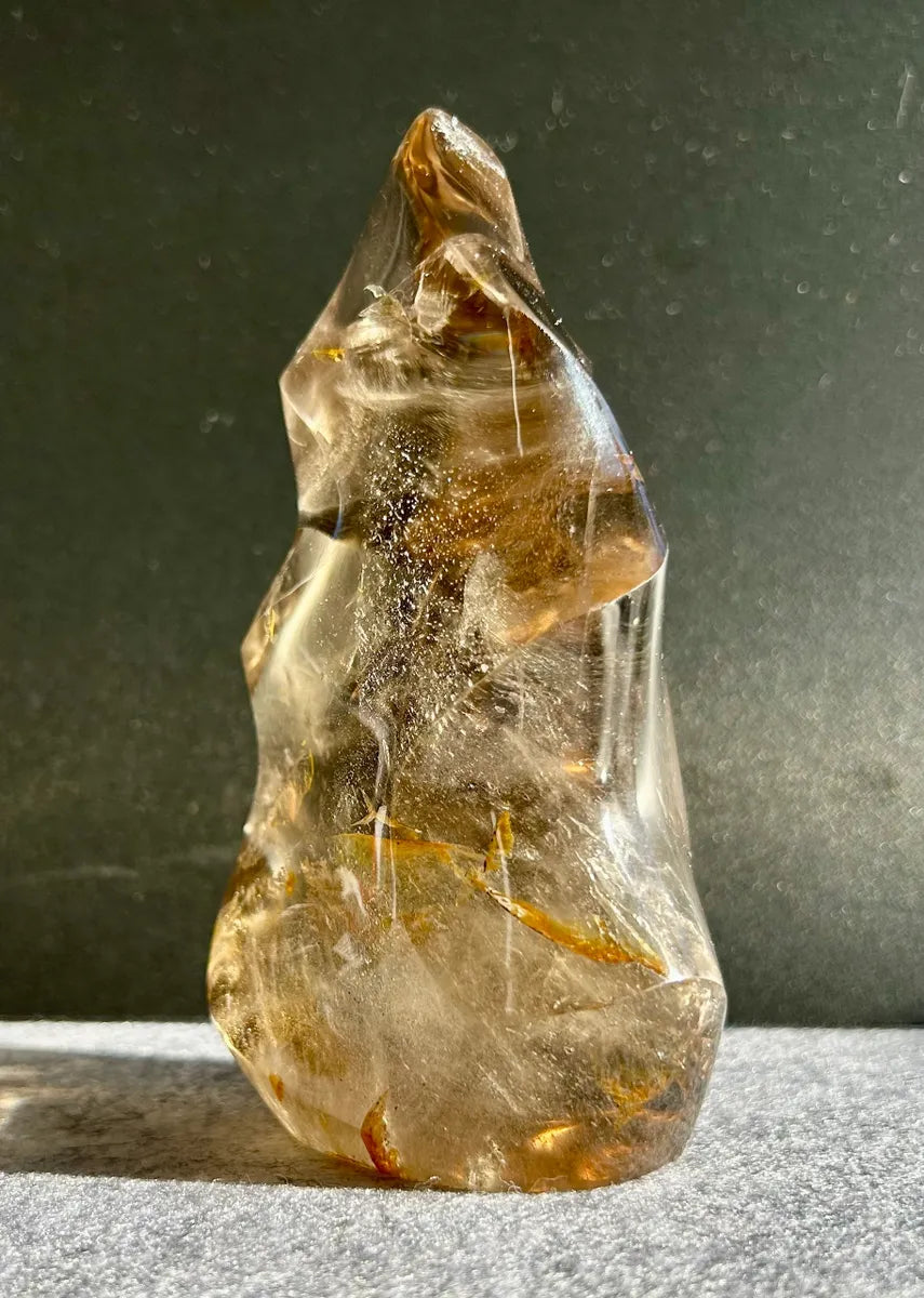 Large Smokey Quartz Flame
