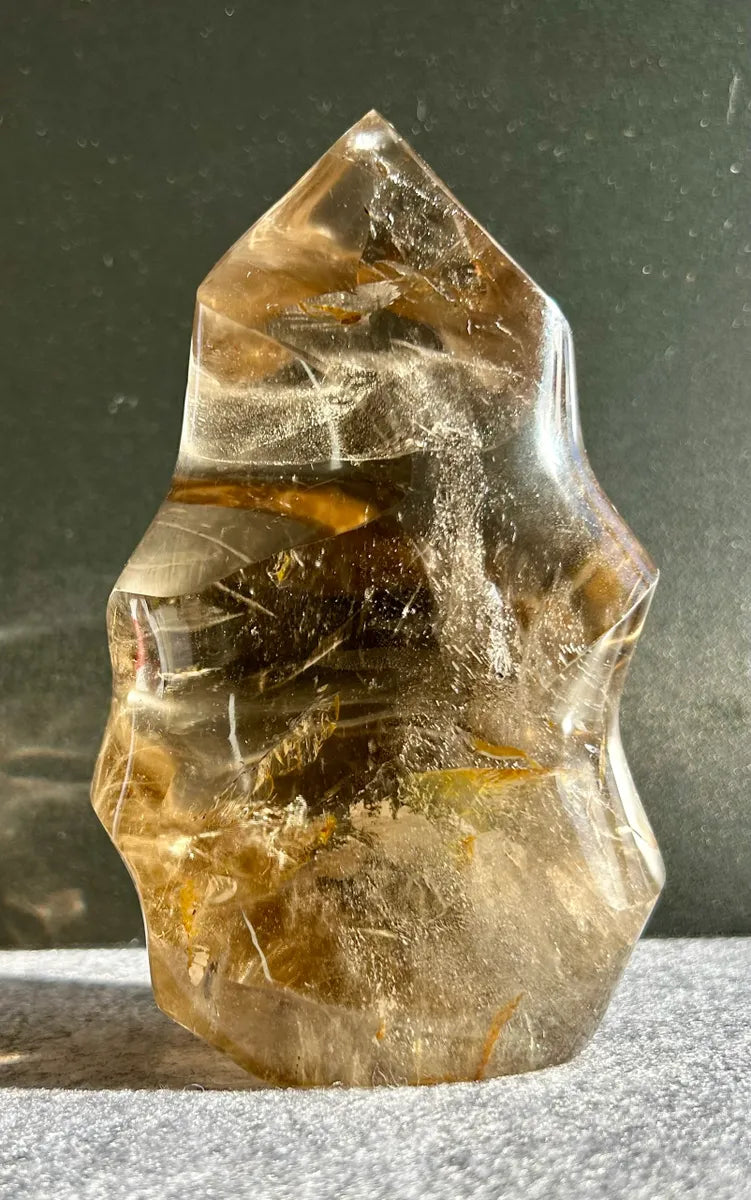 Large Smokey Quartz Flame