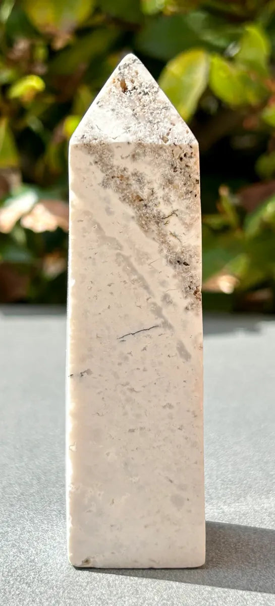 White Plume Agate Obelisk