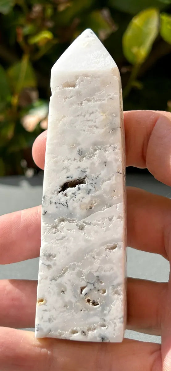 White Plume Agate Obelisk