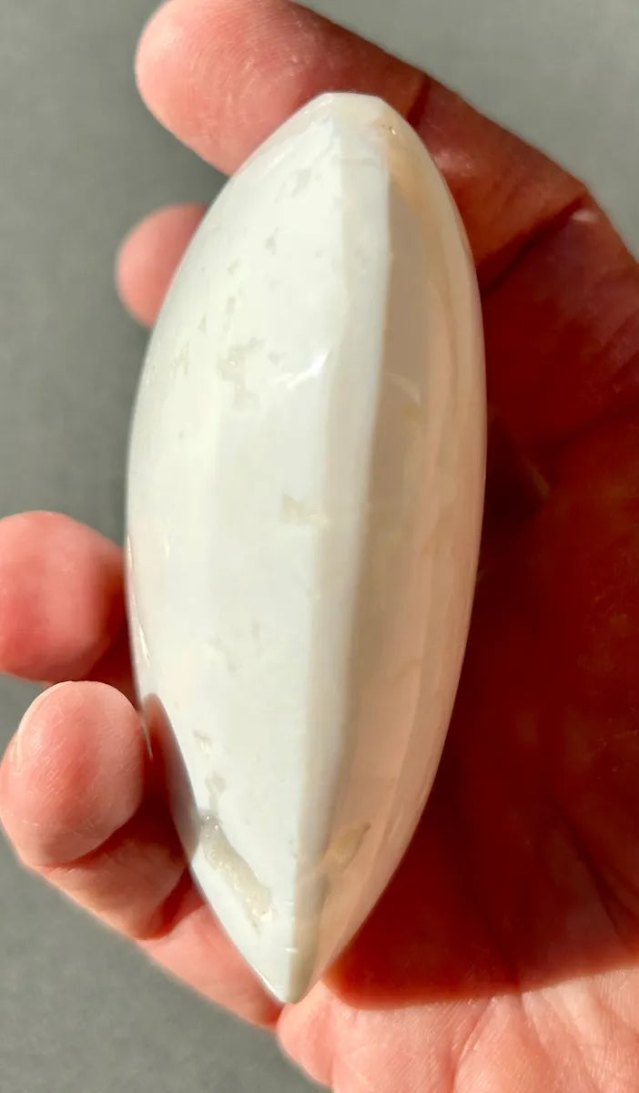 White Plume Agate Heart