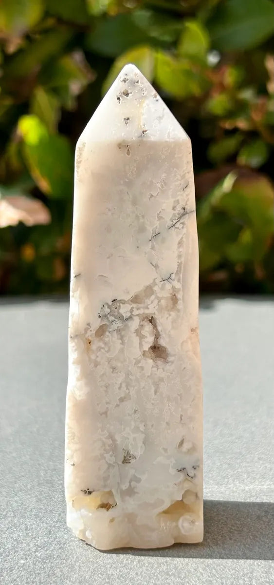 White Plume Agate Obelisk
