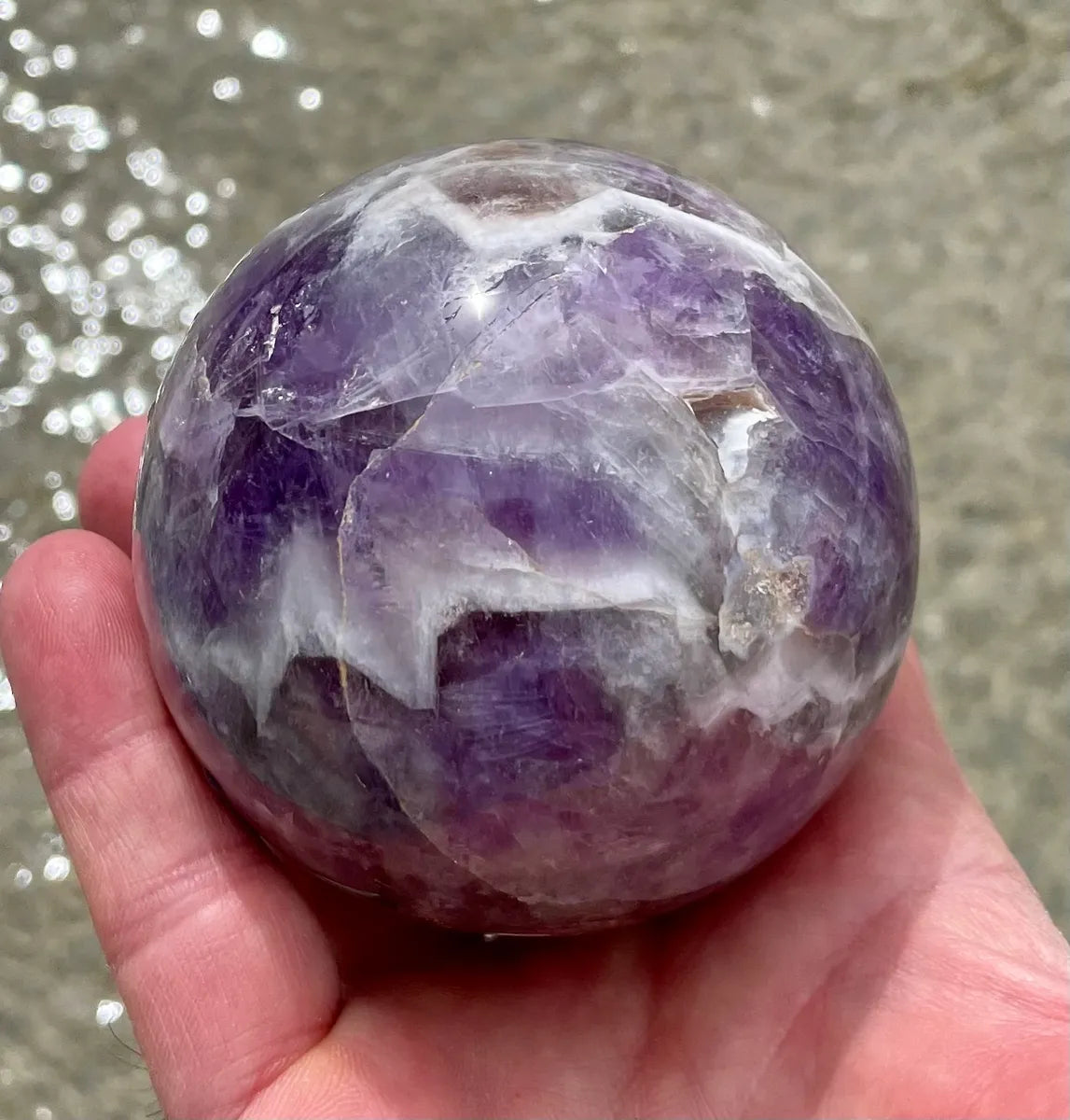Chevron Amethyst Sphere