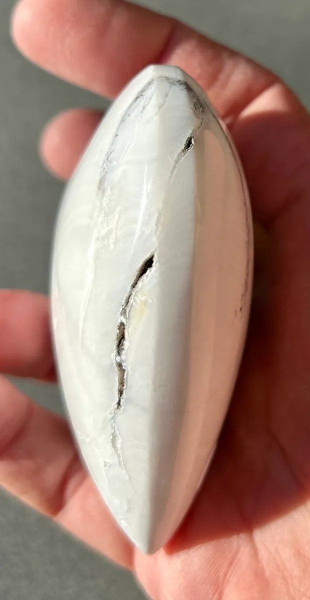 White Plume Agate Heart