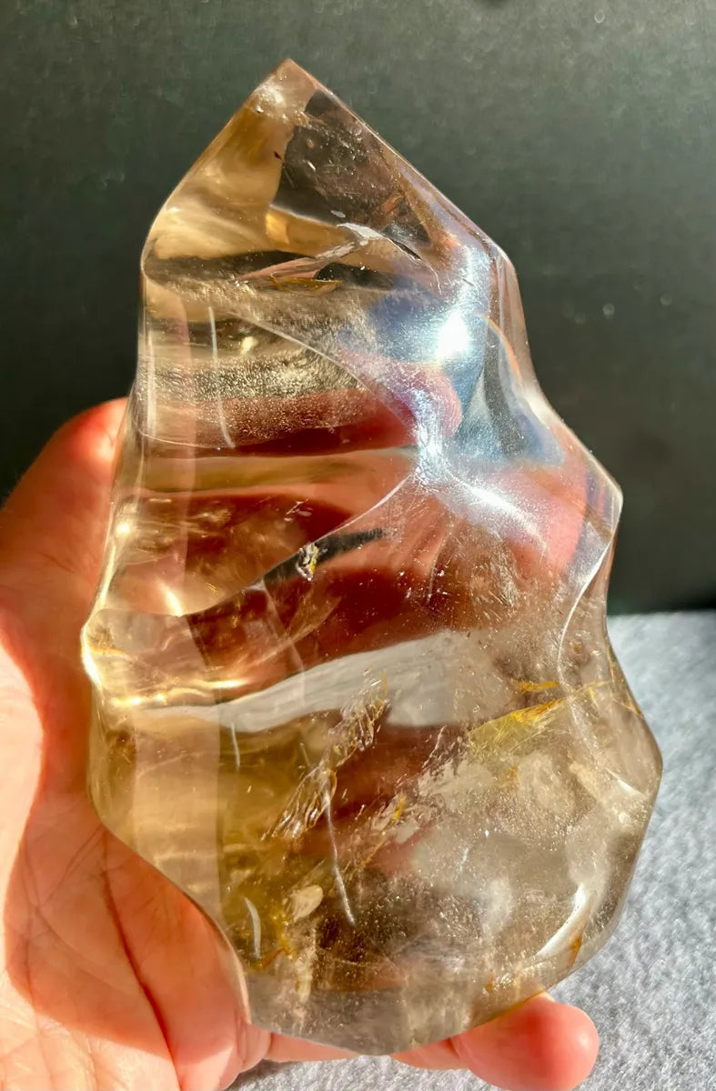 Large Smokey Quartz Flame