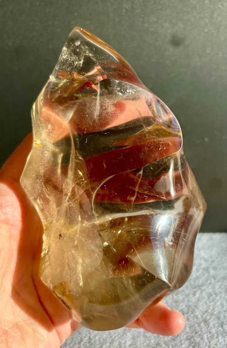 Large Smokey Quartz Flame
