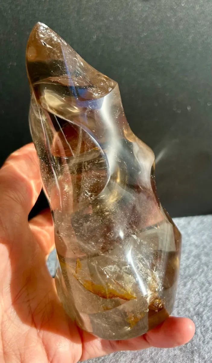 Large Smokey Quartz Flame