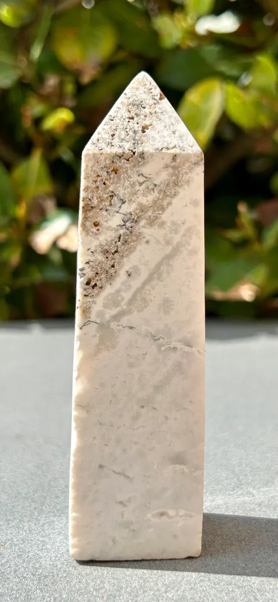 White Plume Agate Obelisk