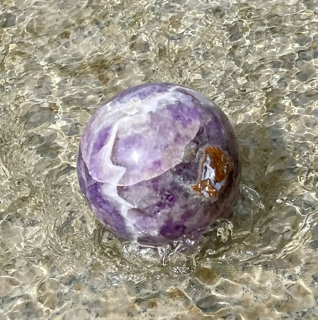 Chevron Amethyst Sphere