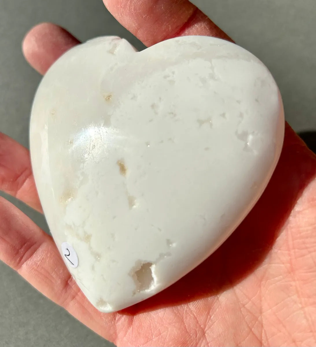 White Plume Agate Heart