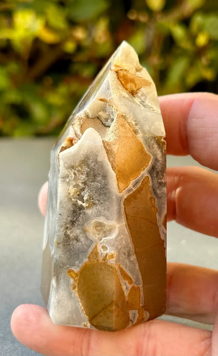 Mosaic Chalcedony Quartz Tower