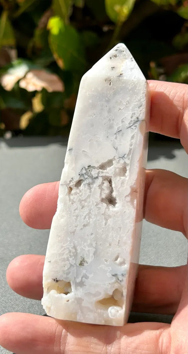 White Plume Agate Obelisk