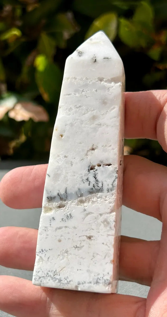White Plume Agate Obelisk