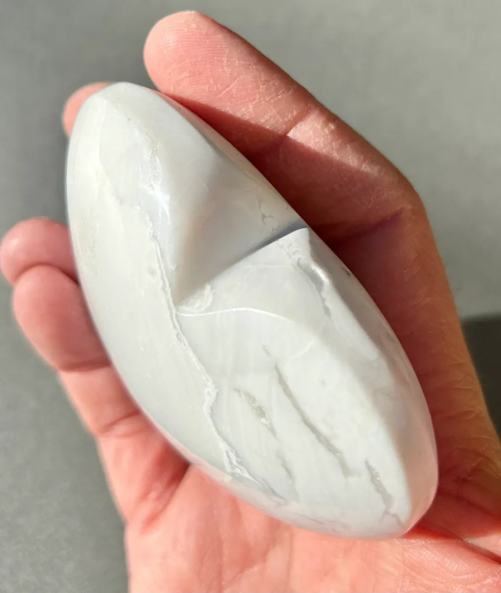 White Plume Agate Heart